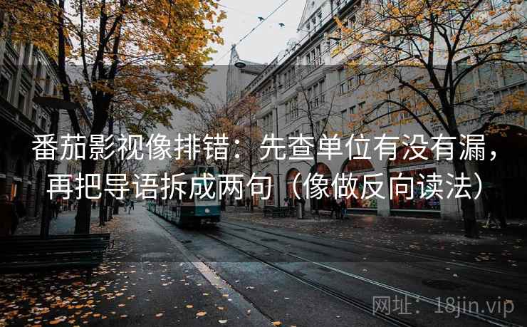番茄影视像排错：先查单位有没有漏，再把导语拆成两句（像做反向读法）
